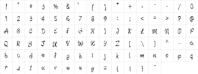 LD Leash Regular  glyph index