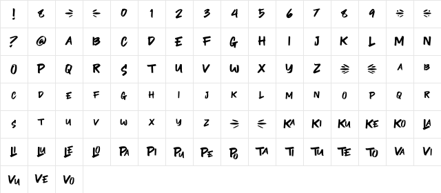 LingLengLang Regular  glyph index