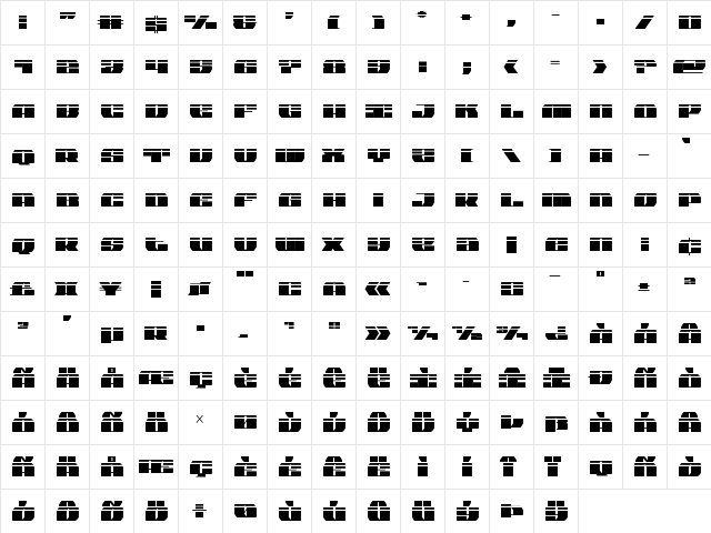 Joy Shark Laser Semi-Condensed Semi-Condensed  glyph index
