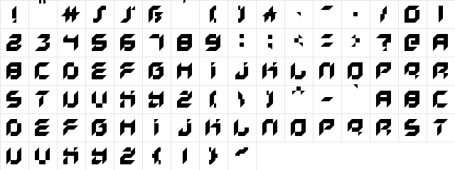 Kreased Regular  glyph index