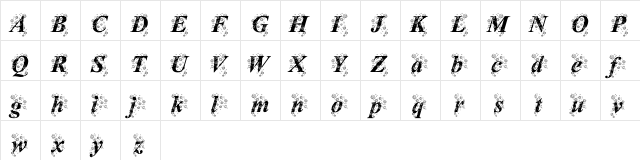 JNK SNOW Regular  glyph index