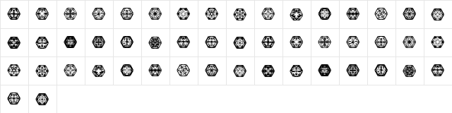 Adornos Regular  glyph index
