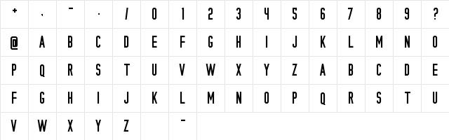 KONGO Regular  glyph index