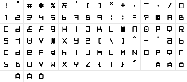 Neostyle Regular  glyph index