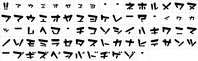 EosK Regular  glyph index