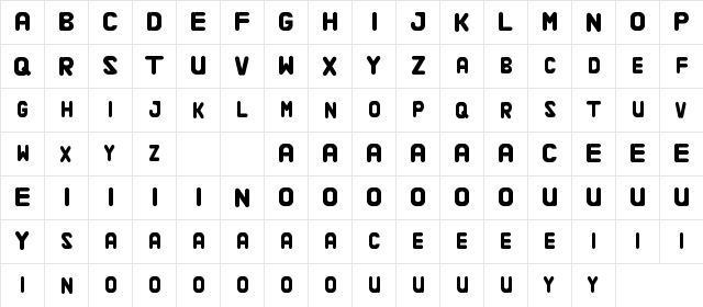 Alaqua Demo Regular  glyph index