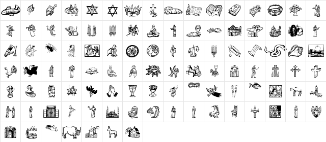 ReligiousSymbols Medium  glyph index