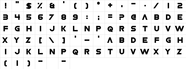 Nrvsbrkdwn Regular  glyph index