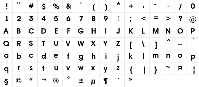 a_AvanteInt Bold  glyph index