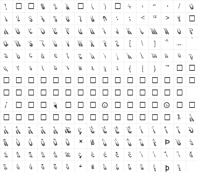 FZ JAZZY 17 STRIPED Normal  glyph index