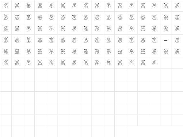 LD Carolers Regular  glyph index