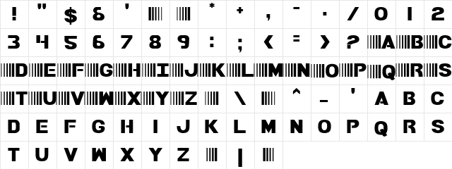 Bamf Regular  glyph index