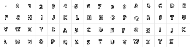 VTKS SKULLS Regular  glyph index