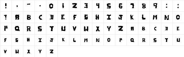 New Regular  glyph index