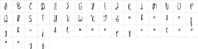 Cherlina Regular  glyph index