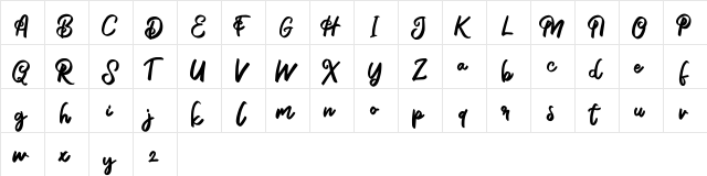Alya FREE Regular  glyph index