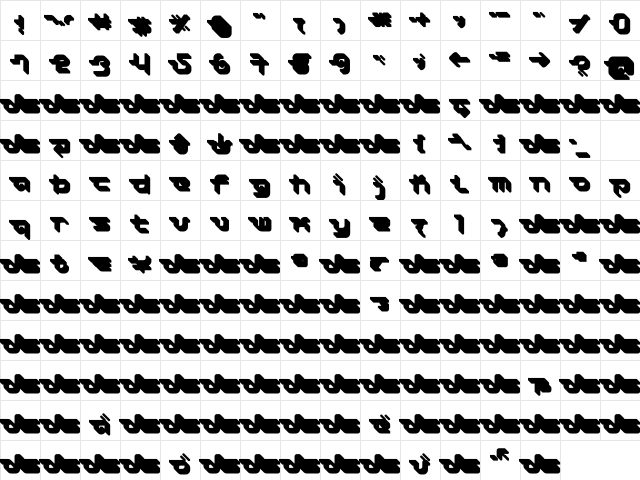 DS Yogasaan Beginners Regular  glyph index