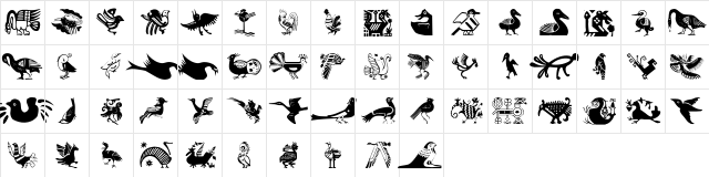 AnimaliaTwo Regular  glyph index