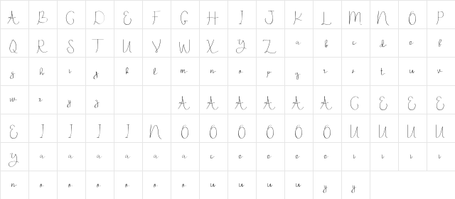 Meiriona Demo Regular  glyph index