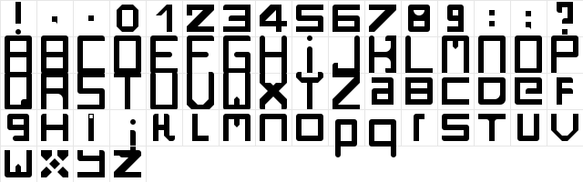 rzrarti Regular  glyph index