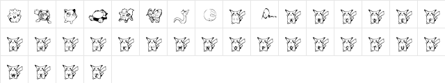 Dani's Pikachu Regular  glyph index