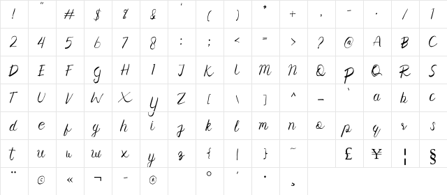Corollo Regular  glyph index