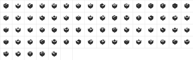 CUBICdot standard  glyph index