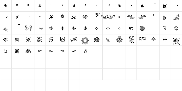 JournalDingbatsFiveSSi Regular  glyph index