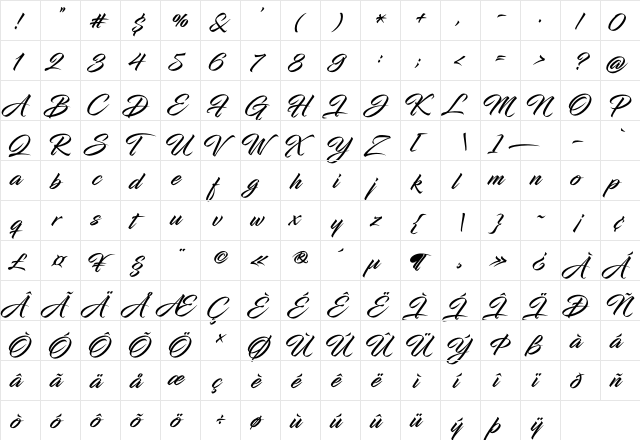 Infinite Stroke Condensed Bolder  glyph index
