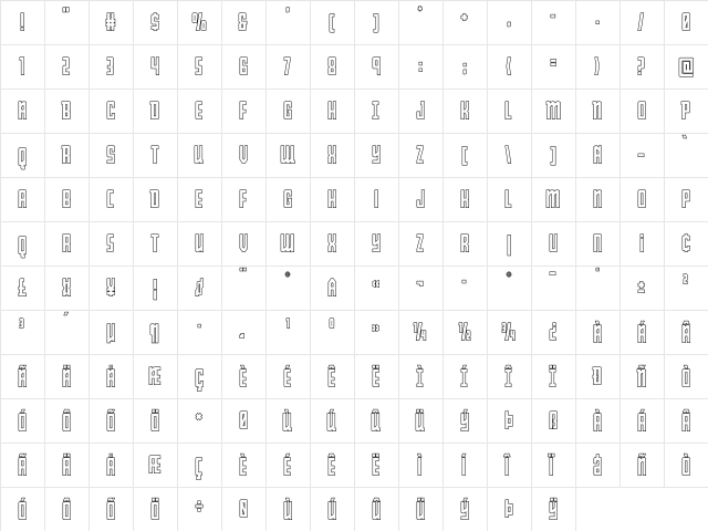 Young Patriot Outline Outline  glyph index