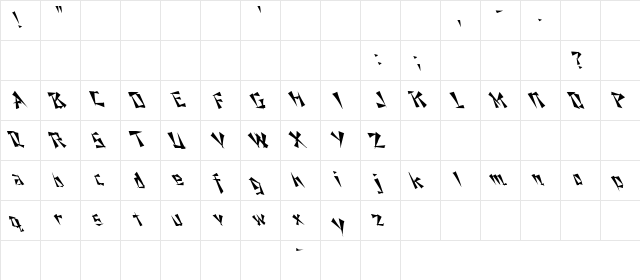 Fox On The Run 5 Regular  glyph index