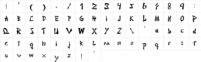 Japonesa Regular  glyph index