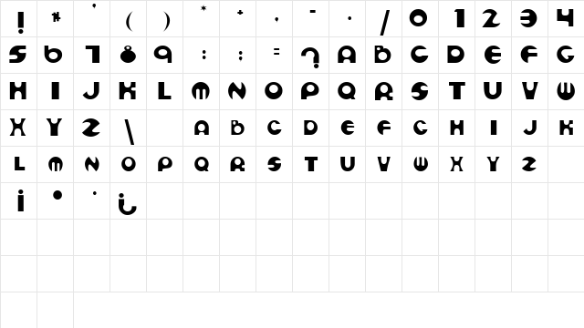 CollageSCapsSSK Regular  glyph index
