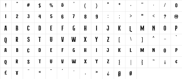 Hermona Regular  glyph index