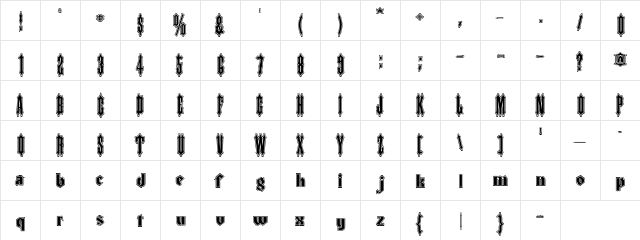 Tripe09 Regular  glyph index