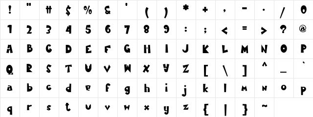 MamaKilo Black Regular  glyph index