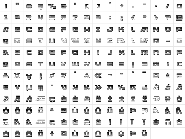 Armed Lightning Chrome Regular  glyph index