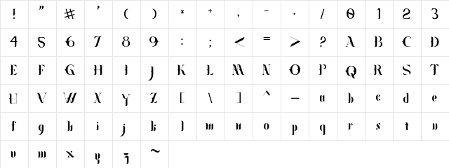 KOGOK Regular  glyph index