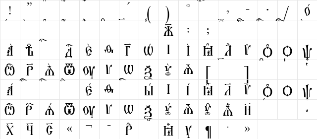 Irmologion Caps ieUcs Regular  glyph index