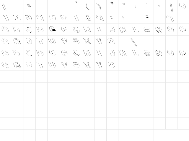 Circles 1 Regular  glyph index