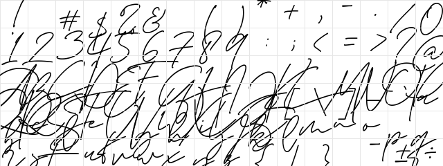 La storia -Demo- Regular  glyph index