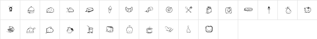 Kawaii Food II Regular  glyph index