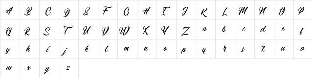 Calingham Regular  glyph index