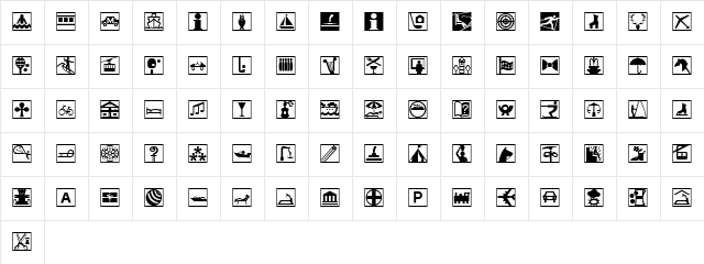 Linotype Holiday Pi Regular  glyph index