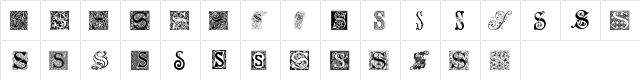 Ornamental Initials S Regular  glyph index
