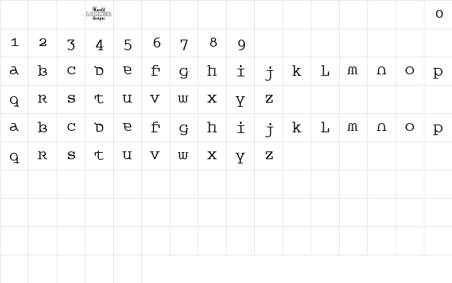 Queer Theory RegularTrial  glyph index