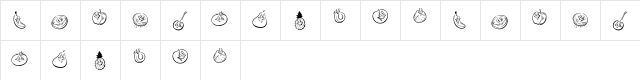 KR Happy Fruit Regular  glyph index