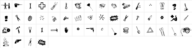 ToolTime Regular  glyph index