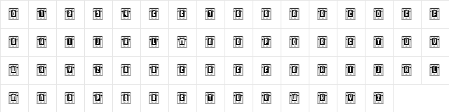 Broadway Capitals Light Regular  glyph index