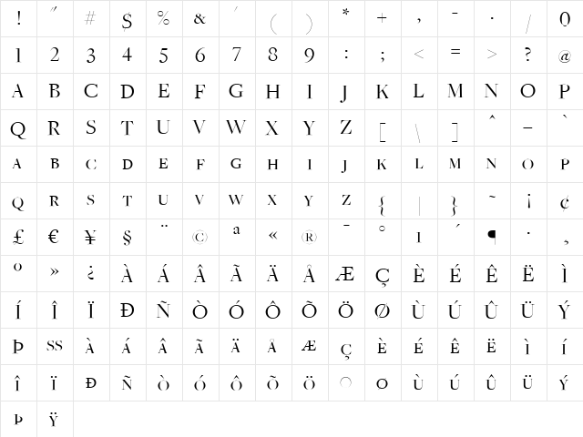 FreightBigBookSC Regular  glyph index